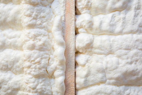 A close-up picture of spray foam insulation.